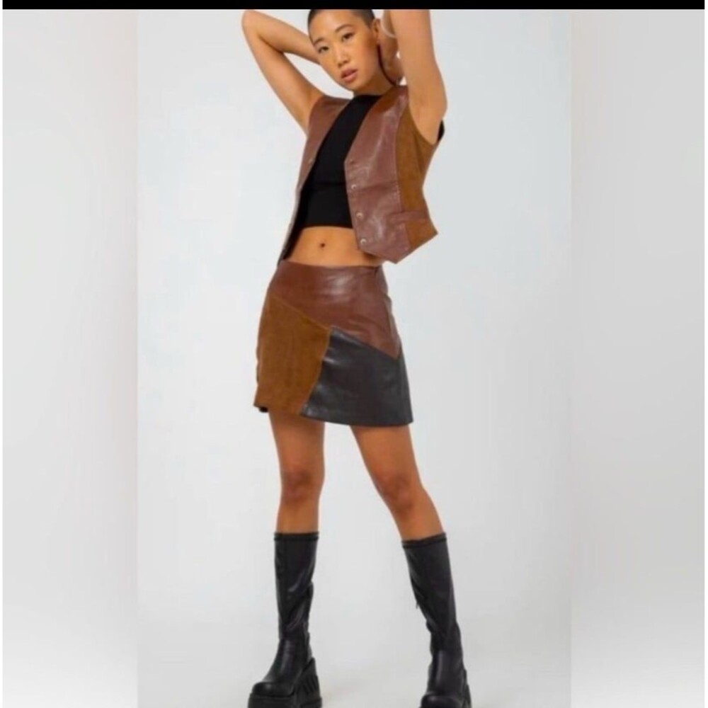 Curetty Mixed Leather Vest NWT